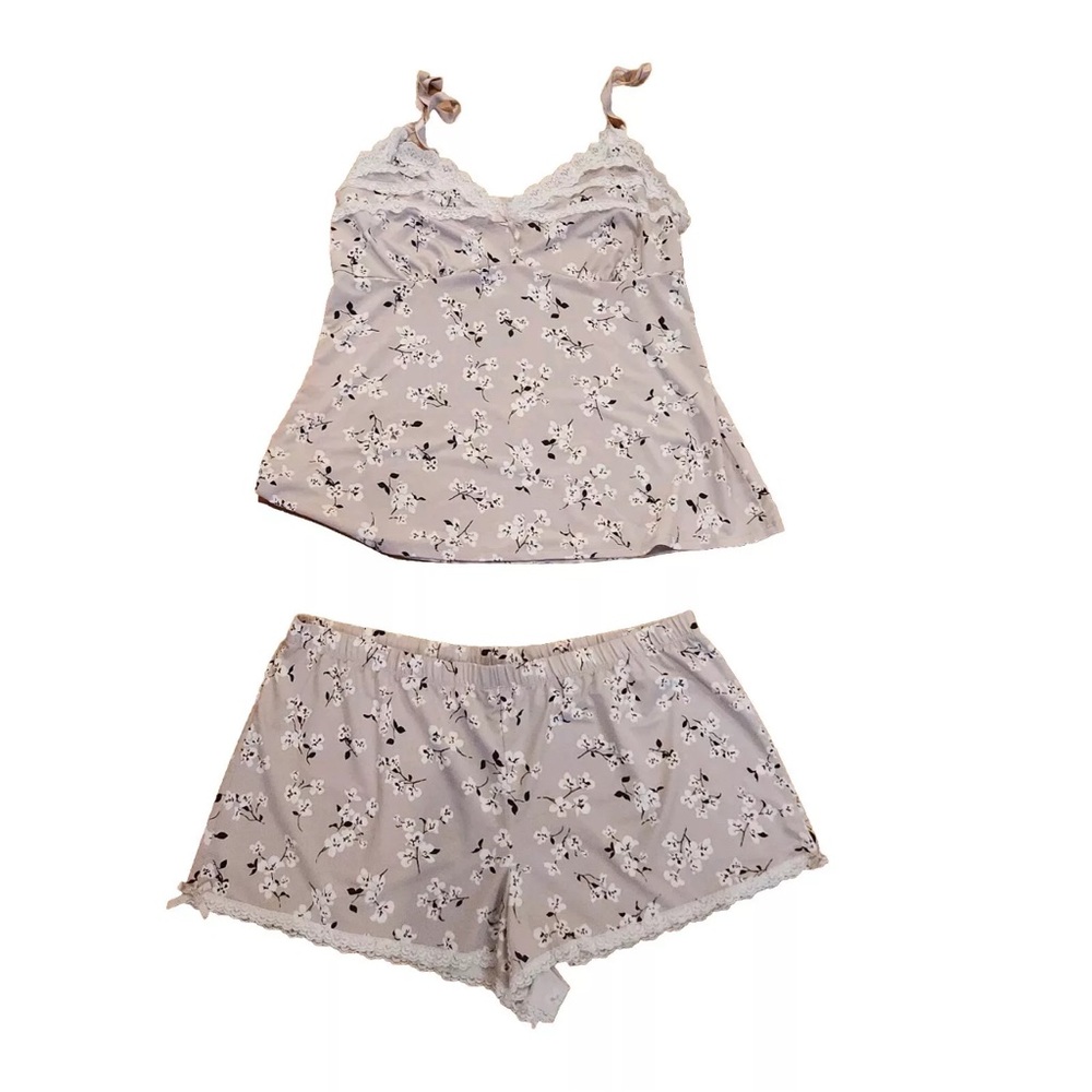 Marilyn Monroe Intimates 2 PC Pajama Short Set Floral Print Sleepwear Size L